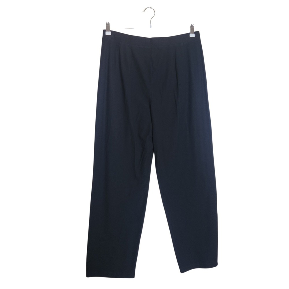 Eileen Fisher Woman Black Crepe Knit Straight Leg Pull On Pants 1X Plus Size